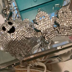 Sparkling Ghost crystals earrings and sanitizer set